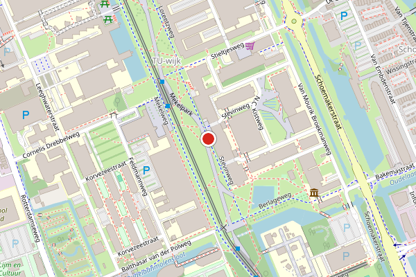 Brandweer-melding op Stevinweg, Delft op 17 juli, kaart-overzicht
