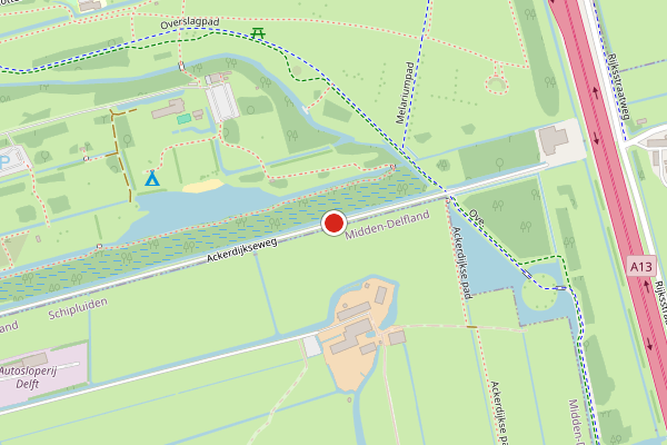 Brandweer-melding op Ackerdijkseweg, Delft op 17 juli, kaart-overzicht