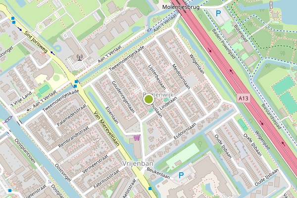 Ambulance-melding op Prunuslaan, Delft op 17 juli, kaart-overzicht