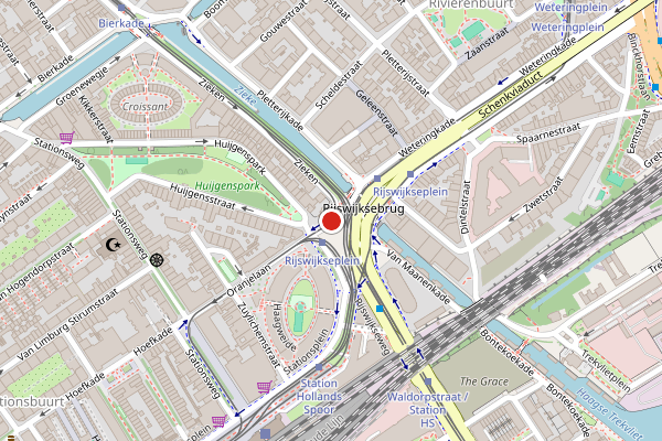 Brandweer-melding op Rijswijkseplein, Den Haag op 17 juli, kaart-overzicht