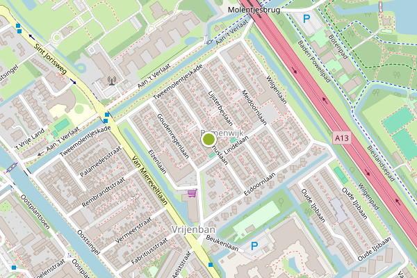 Ambulance-melding op Prunuslaan, Delft op 17 juli, kaart-overzicht