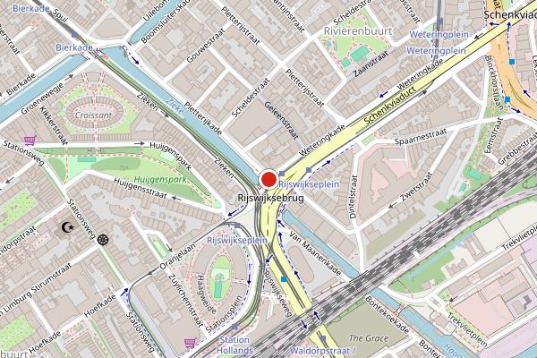 Brandweer-melding op Rijswijkseplein, Den Haag op 17 juli, kaart-overzicht