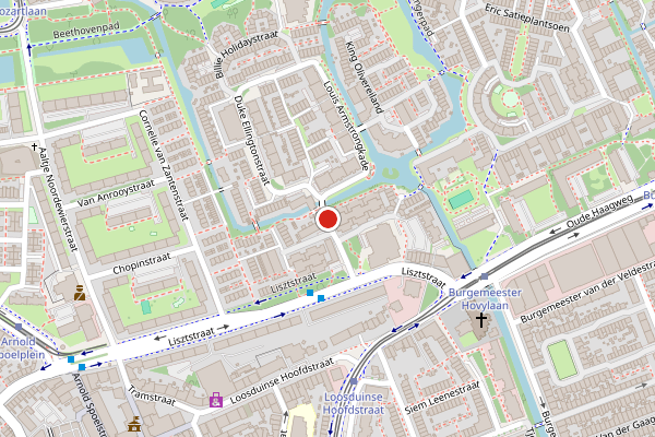 Brandweer-melding op Louis Armstrongkade, Den Haag op 17 juli, kaart-overzicht