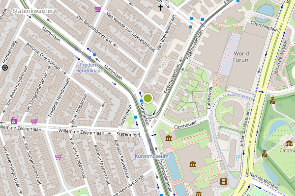 Ambulance-melding op Statenplein, Den Haag op 17 juli, kaart-overzicht