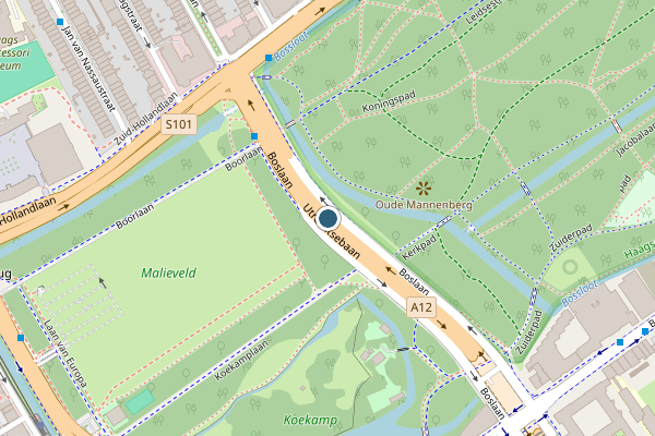 Politie-melding op Utrechtsebaan, Den Haag op 17 juli, kaart-overzicht