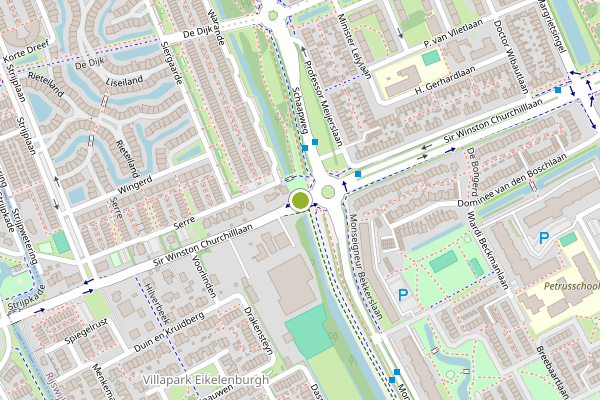 Ambulance-melding op Churchillln, Rijswijk op 17 juli, kaart-overzicht