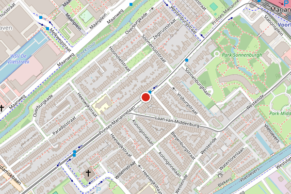 Brandweer-melding op Prinses Mariannelaan, Voorburg op 17 juli, kaart-overzicht