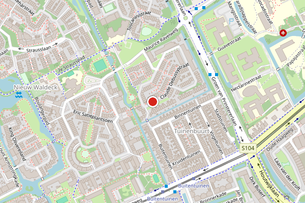 Brandweer-melding op Claude Debussystraat, Den Haag op 17 juli, kaart-overzicht