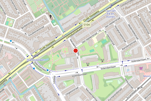 Brandweer-melding op Nieuwendamlaan, Den Haag op 10 mei, kaart-overzicht