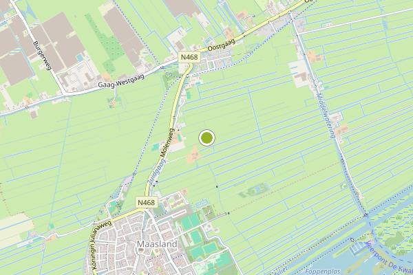 Ambulance-melding op tennisbaan, Maasland op 18 juli, kaart-overzicht