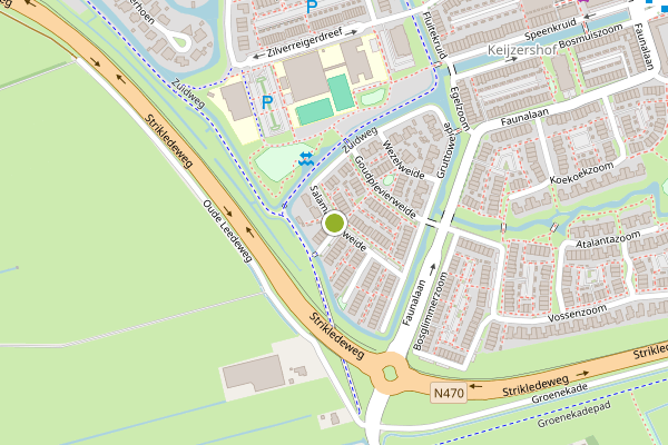 Ambulance-melding op Salamanderweide, Pijnacker op 10 mei, kaart-overzicht