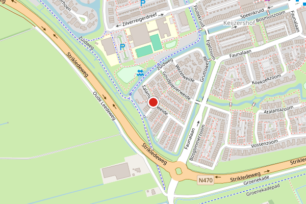 Brandweer-melding op Salamanderweide, Pijnacker op 10 mei, kaart-overzicht