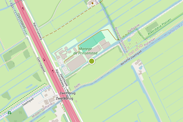 Ambulance-melding op Zwethkade, Delft op 18 juli, kaart-overzicht