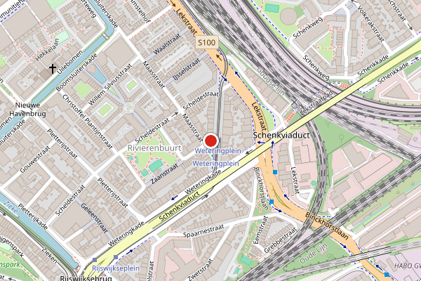 Brandweer-melding op Weteringplein, Den Haag op 18 juli, kaart-overzicht