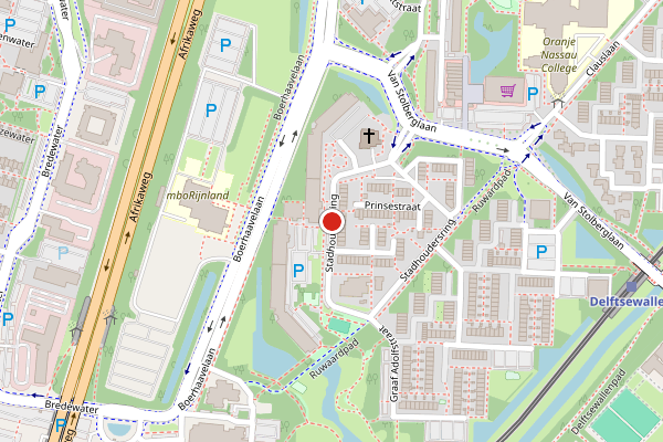 Brandweer-melding op Stadhoudersring, Zoetermeer op 18 juli, kaart-overzicht