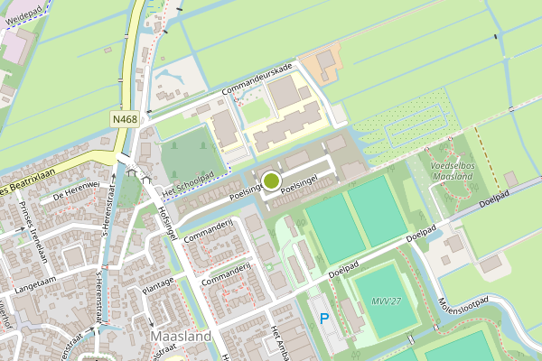 Ambulance-melding op Poelsingel, Maasland op 19 juli, kaart-overzicht