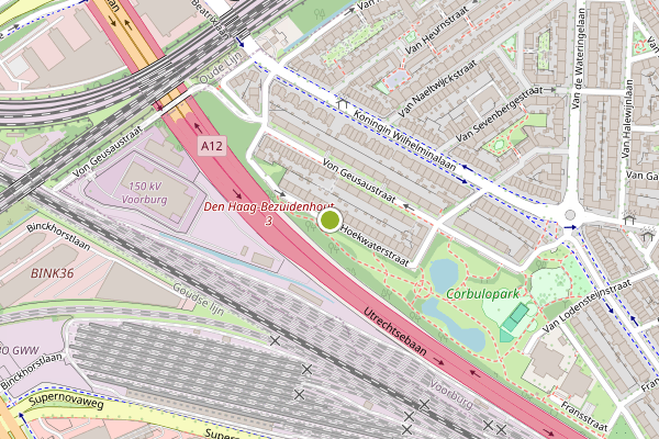 Ambulance-melding op Hoekwaterstraat, Voorburg op 10 mei, kaart-overzicht