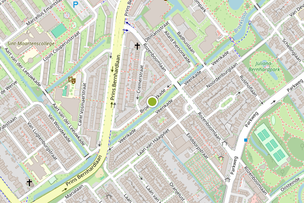 Ambulance-melding op Broekslootkade, Voorburg op 10 mei, kaart-overzicht