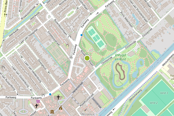 Ambulance-melding op Rozenboomlaan, Voorburg op 10 mei, kaart-overzicht