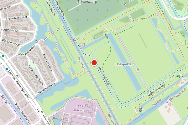 Brandweer-melding op Molenwetering, Rijswijk op 19 juli, kaart-overzicht