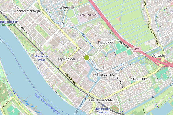 Ambulance-melding op spoorlijn, Maassluis op 10 mei, kaart-overzicht