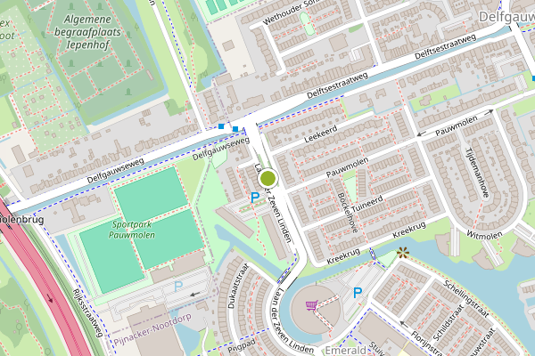 Ambulance-melding op Laan der Zeven Linden, Delfgauw op 11 mei, kaart-overzicht