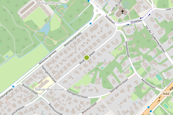 Ambulance-melding op Bloemcamplaan, Wassenaar op 11 mei, kaart-overzicht