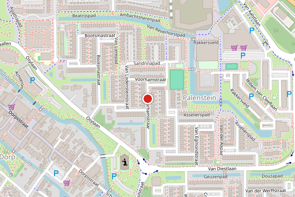 Brandweer-melding op Voorhamstraat, Zoetermeer op 20 juli, kaart-overzicht
