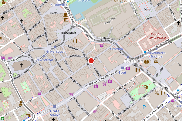 Brandweer-melding op Spuistraat, Den Haag op 20 juli, kaart-overzicht