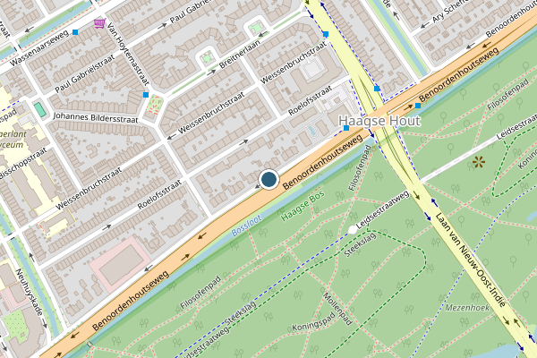 Politie-melding op Benoordenhoutseweg, Den Haag op 21 juli, kaart-overzicht