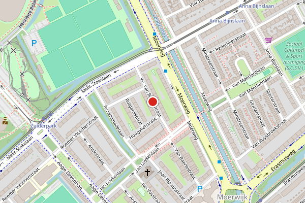 Brandweer-melding op Van Baerlestraat, Den Haag op 21 juli, kaart-overzicht