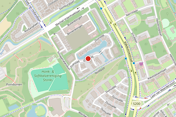 Brandweer-melding op Duinslag, Den Haag op 21 juli, kaart-overzicht