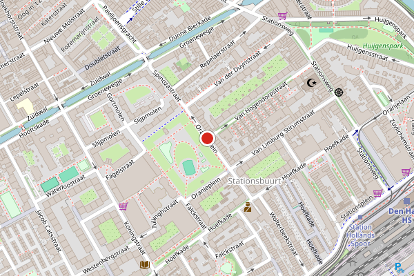 Brandweer-melding op Oranjeplein, Den Haag op 21 juli, kaart-overzicht