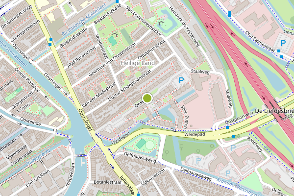 Ambulance-melding op Oostblok, Delft op 11 mei, kaart-overzicht