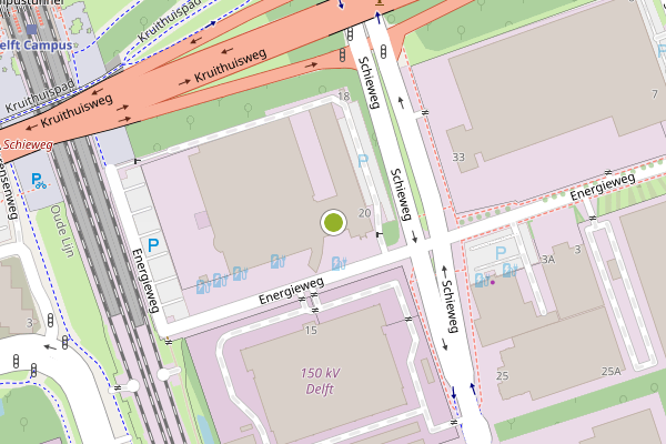 Ambulance-melding op Energieweg, Delft op 11 mei, kaart-overzicht