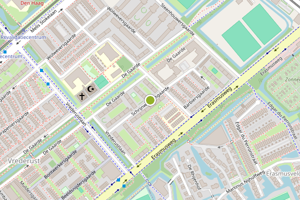 Ambulance-melding op Schrijnwerkersgaarde, Den Haag op 21 juli, kaart-overzicht