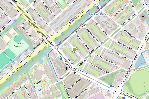 Ambulance-melding op Hardenbroekstraat, Den Haag op 21 juli, kaart-overzicht