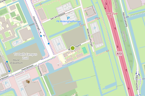 Ambulance-melding op Manderspark, Delft op 22 juli, kaart-overzicht