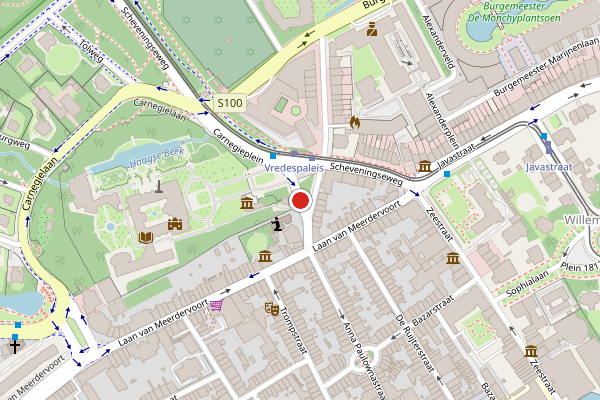 Brandweer-melding op Carnegieplein, Den Haag op 22 juli, kaart-overzicht