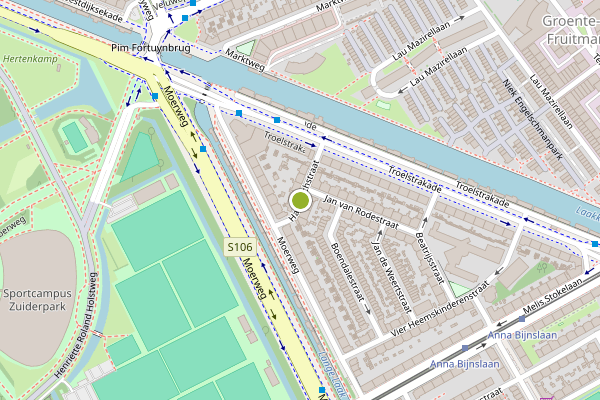 Ambulance-melding op Hadewichstraat, Den Haag op 22 juli, kaart-overzicht