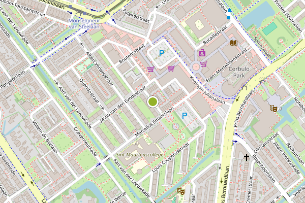 Ambulance-melding op Johan de Meesterstraat, Voorburg op 22 juli, kaart-overzicht