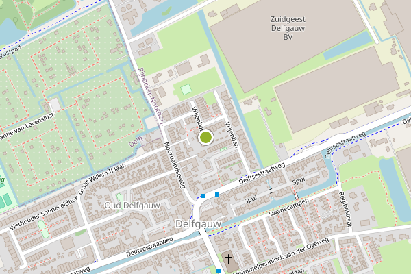 Ambulance-melding op Vrijenban, Delfgauw op 22 juli, kaart-overzicht