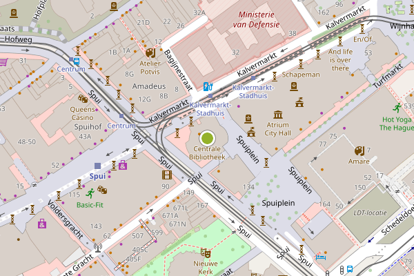 Ambulance-melding op Spui, Den Haag op 22 juli, kaart-overzicht