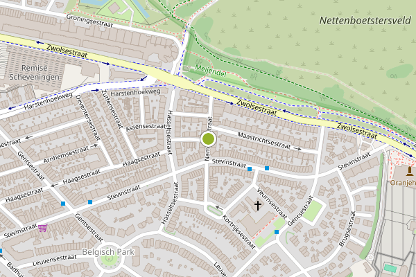 Ambulance-melding op Namensestraat, Den Haag op 23 juli, kaart-overzicht