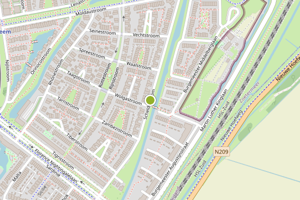 Ambulance-melding op Scheldestroom, Zoetermeer op 23 juli, kaart-overzicht