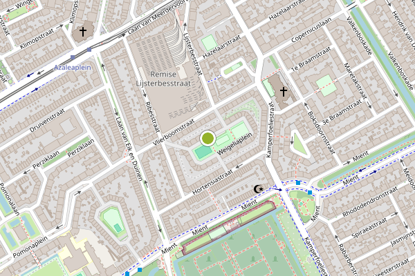 Ambulance-melding op Weigeliaplein, Den Haag op 23 juli, kaart-overzicht
