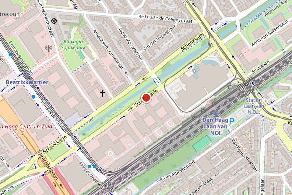 Brandweer-melding op Schenkkade, Den Haag op 23 juli, kaart-overzicht