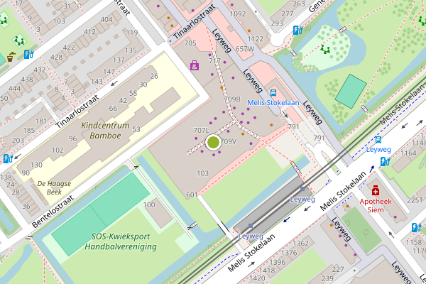 Ambulance-melding op Leyweg, Den Haag op 23 juli, kaart-overzicht
