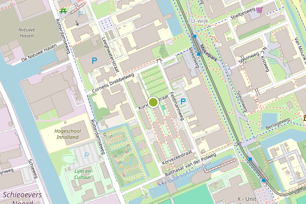 Ambulance-melding op Korvezeestraat, Delft op 23 juli, kaart-overzicht