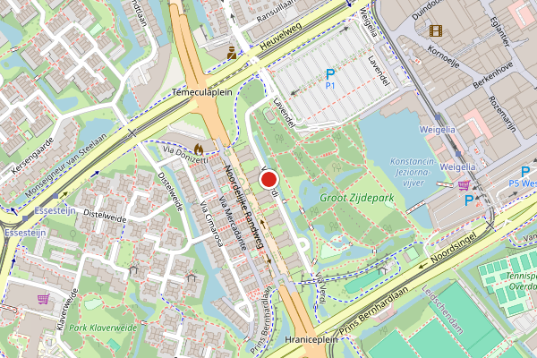 Brandweer-melding op Via Verdi, Voorburg op 12 mei, kaart-overzicht